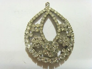 antique bejeweled prong set diamante floral yoni priestess pendant 51046 - Picture 1 of 5