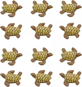 12Pcs Miniature Sea Turtles Figurines Resin Turtle Statue Fairy Garden Accessori - Picture 1 of 7