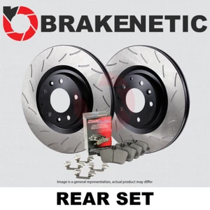 REAR BRAKENETIC RS Slot Brake Rotors + Ceramic Pads Tesla Model S X 55.52003.42 - Picture 1 of 1