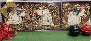 Quilling Card Christmas Ornaments Art Gift Tags Gift Toppers Set of 3 Paper New - Picture 1 of 8