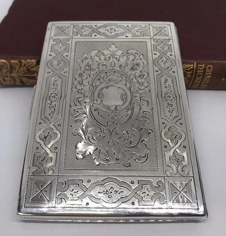 Victorian Silver Card Case Aide Memoire, Charles Washington Shirley Deakin, 1862 Cover