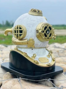 Diving Helmet-White Diving Helmet-Mark V US Navy Helmet-Diving Divers Helmet - Picture 1 of 9