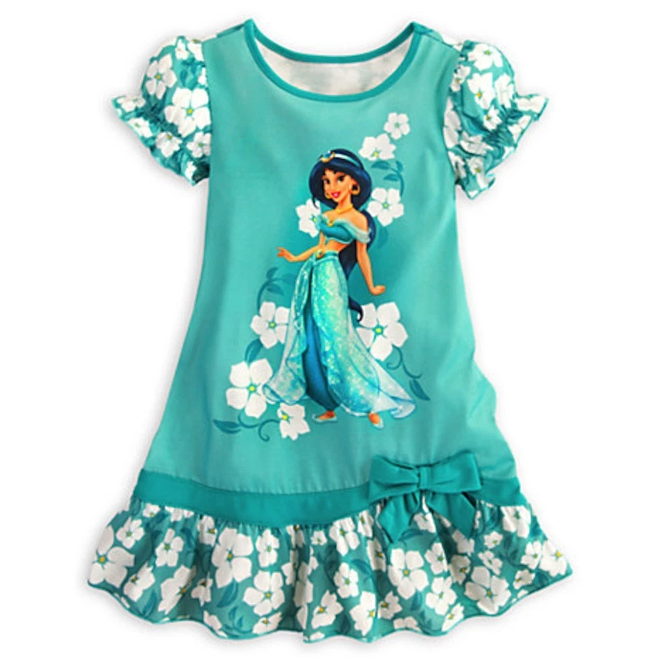 Disney Princess Jasmine Nightshirt Nightgown Aladdin All Sizes NWT White Flowers - Image 1 of 1