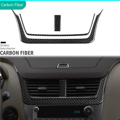 Cubierta de panel de salida de ventilación de aire central de fibra de carbono real para Chevrolet Malibu 08-12 Foto 1 de 4