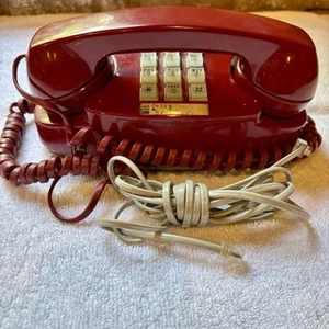 Vintage Western Elektryczny telefon księżniczki Czerwony dotykowy odcień przycisk telefon - Zdjęcie 1 z 8