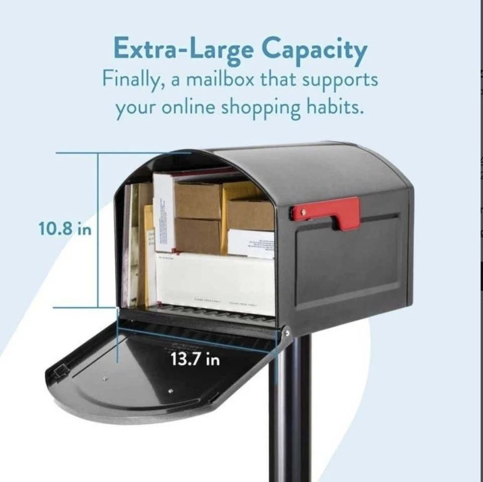 Centennial Mailbox 950020P-10 Extra Grande Peltre Acero Poste Montaje Duradero Foto 1 de 4