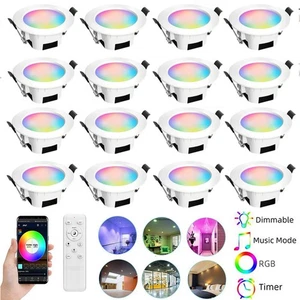 20X Focos empotrables LED 5W Bluetooth RGB+WW+CW Luces empotrables Punto de techo regulable - Imagen 1 de 13