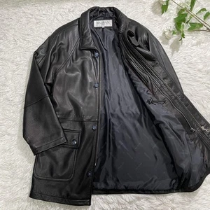Balmain Lamb Leather Sheepskin Coat M Black Mid Length - Picture 1 of 14