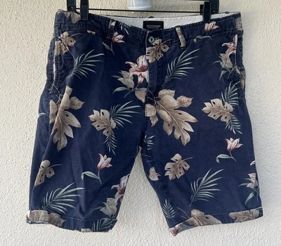 Pantalones Cortos Scotch & Soda Para Hombre 34 Azul Marino Aloha Tropical Estampado Floral Resort Foto 1 de 4