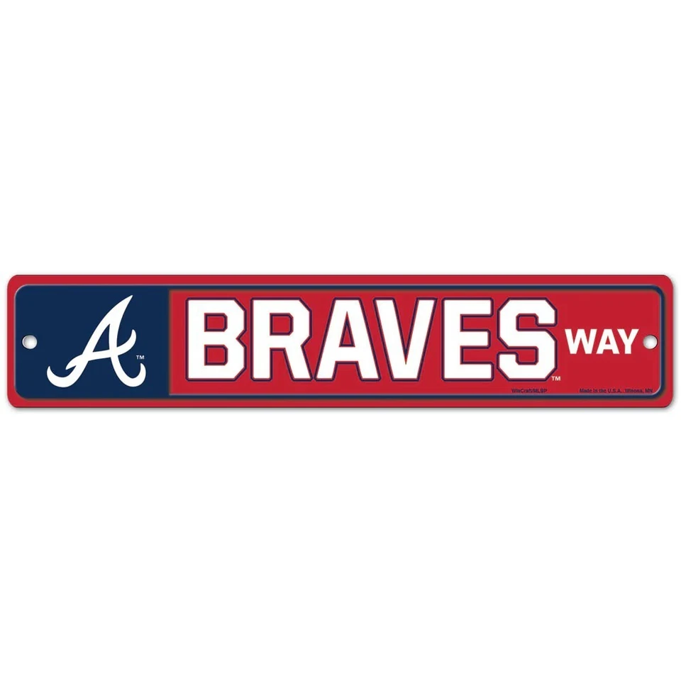 ATLANTA BRAVES WAY ~ MLB Team Logo 3.75 x 19 Wall Display Street Sign Decor - Image 1 of 1