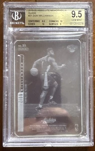 2019-20 Panini Absolute Glass Rookie RC SSP Zion Williamson BGS 9.5 Case Hit - Bild 1 von 2