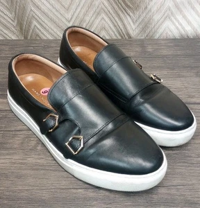 Marc Nolan Kyler Mens Size 9 Black Leather Monk Strap Shoes - Picture 1 of 4
