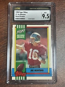 1990 Topps Tiffany Football Joe Montana #1 Record Breaker CSG 9,5 como nuevo+ - Imagen 1 de 2