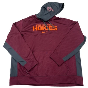 Virginia Tech Hokies Hoodie Men XXL 2XL Nike Therma Dri Fit Sweatshirt Swoosh - Picture 1 of 12