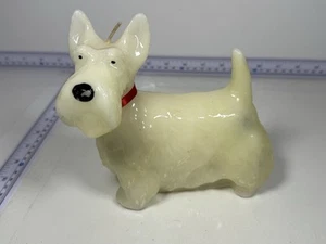 Scottie Hundekerze weiß Westie Terrier Hund Wachskerze Vintage - Bild 1 von 5
