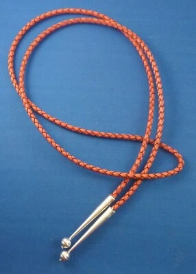 NUEVO Cuero Genuino ROJO MARRÓN 4mm 43" BOLO Cordón Plata de Ley Gran Cuentas CONSEJOS Foto 1 de 3