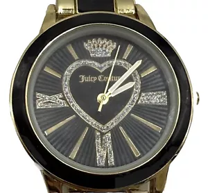 JUICY COUTURE Black Label Watch Los Angeles Heart Black Gold Crystals NWB - Picture 1 of 10