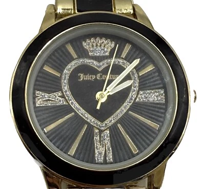 Reloj JUICY COUTURE Etiqueta Negra Los Angeles Corazón Negro Oro Cristales Nuevo con Caja Foto 1 de 4