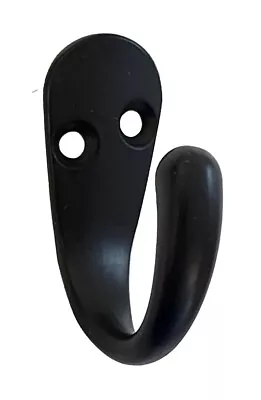 Gancho para bata de metal negro único de 1-3/4" de Brainerd montaje en pared de 2 tornillos Foto 1 de 4