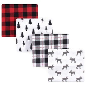 Hudson Baby Moose Flannel Receiving Blanket Set 30x30 Soft Cotton 1 Size - Picture 1 of 3