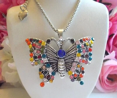 HERMOSO COLLAR CADENA COLGANTE MARIPOSA MULTICOLOR BETSEY JOHNSON Foto 1 de 4