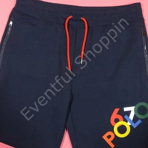 Polo Ralph Lauren Double Knit Logo 9" Shorts in Navy Blue Size Medium - Picture 1 of 8