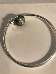 Neu Pandora Charm Muranoglas schwarz/weiße Punkte (nur Perlen) - Bild 1 von 3