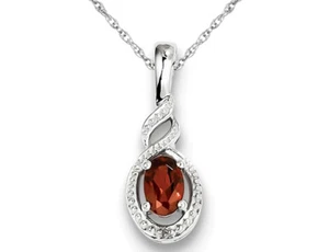 Garnet 1/2 Carat (ctw) Pendant Necklace Sterling Silver - Picture 1 of 3