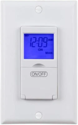 BN-LINK 7 Day Programmable In-Wall Timer Switch Digital with Blue Light, 3 way - Image 1 of 4