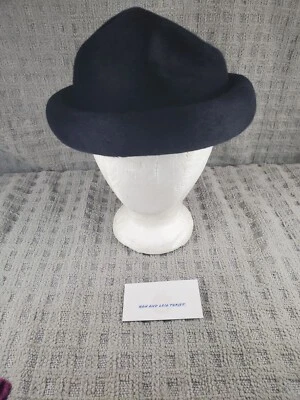 Vintage Chapeau Creations By Ruth Kropveld Hat Wool Black W/Black Feather - Image 1 of 4