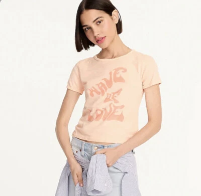 J. Camiseta recortada "Wave of Love" Crew nueva con etiquetas para mujer - melocotón helado - talla XX grande Foto 1 de 4