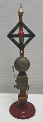 AMERICAN FLYER PREWAR O/STANDARD 2016 RINGING AUTOMATIC DANGER RR SIGNAL - Image 1 of 4