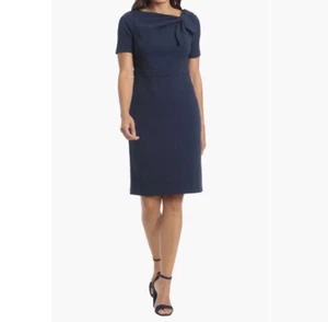 LONDON TIMES Tie Neck Sheath Dress. Retail $110 . NWT - Picture 1 of 6