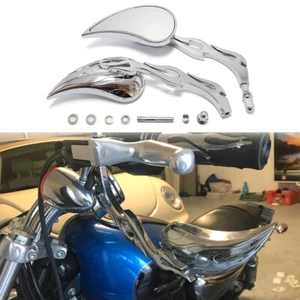 Chrome Motorcycle Teardrop Rear View Side Mirror For Harley Sportster Rocker C - Picture 1 of 11