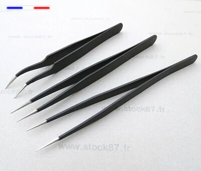 pince brucelle antistatique ESD 3 modèles au choix 11 -12 -15  - Imagen 1 de 4