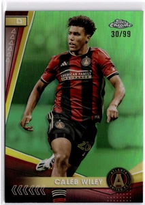 Caleb Wiley 2024 Topps Chrome MLS Green Refractor #26 Atlanta UNited #30/99 - Picture 1 of 2