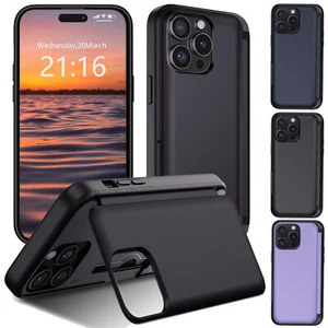 For Apple iPhone 14 Pro Max/14 Plus/14 Case Hybrid Rugged Card Stand Phone Cover - Picture 1 of 59