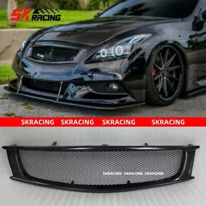 Real Carbon Fiber Front Mesh Grill Grille For 2008-2013 Infiniti G37 Coupe 2Door - Picture 1 of 22