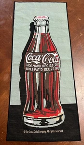VTG CocaCola Wall Hanging Tapestry 12 3/4 X 29 1/2 Banner Showing Dec 25, 1923 - Picture 1 of 24