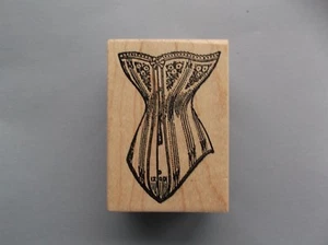 100 PROOF PRESS RUBBER STAMPS LONG CORSET NEW wood STAMP - Picture 1 of 1