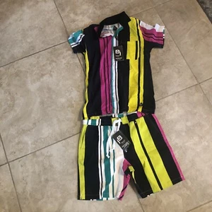 American Stitch Shorts Adult M Striped Streetwear And Shirt Is Small - Picture 1 of 5