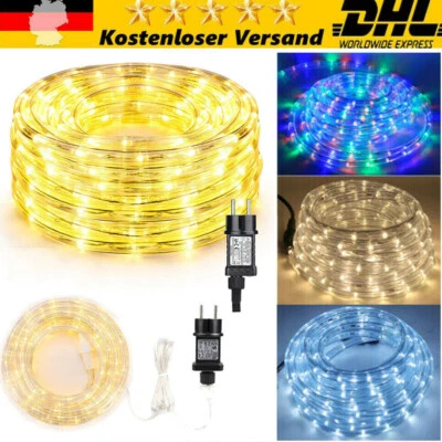 30m LED Lichtschlauch Lichterschlauch IP65 Garten Außen Partydeko Strombetrieben - Bild 1 von 4