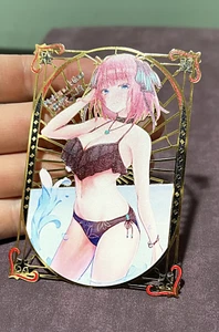 Nino Nakano Quintessential Quintuplets Anime Waifu Metal Card Goddess ACG - Picture 1 of 3