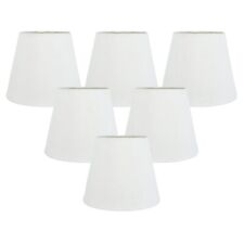 Set of 6 White Fabric Cloth Clip on Chandelier Lamp Shades, Replacement for7537