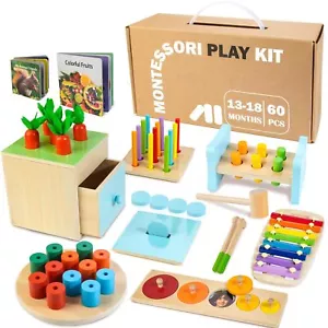 Wooden Montessori Toys for 1+ Year Old, 9 in 1 Learning Educational Toys for ... - Picture 1 of 7