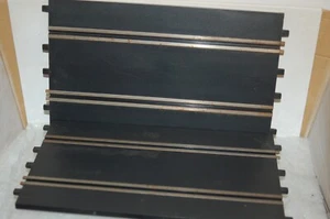 VINTAGE 1965 AURORA 1/32 PAIR 12" STRAIGHT TRACK PIECES W 4 TABS METAL PINS READ - Picture 1 of 9