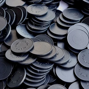 2000 Stück Wertmarken Einkaufswagenchips Pfandmarken Biermarke Event Schwarz - Bild 1 von 5