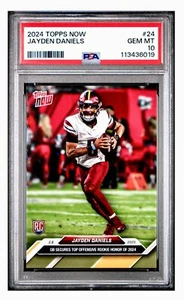 2024 Topps NOW 24 Jayden Daniels ROOKIE (RC) PSA 10 GEM-MT Washington Commanders - Zdjęcie 1 z 24