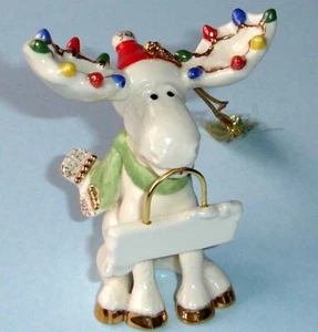 Lenox Marcel El Alce Ornamento con Luces de Navidad 3.75" #895062 Sin Fecha Nuevo - Imagen 1 de 6