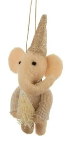 Sass and Belle Elephant with Tree Felt Bauble Hanging Christmas Tree - Picture 1 of 3